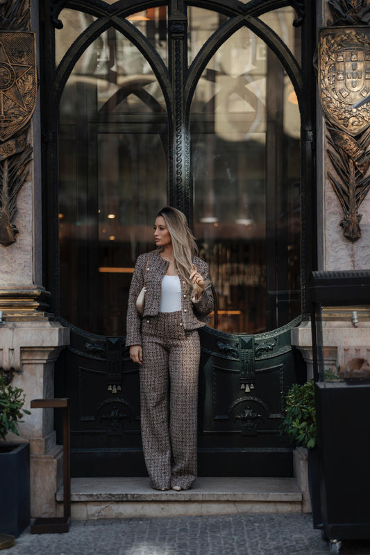 Calças de tweed | Castanho