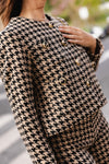 Casaco curto de tweed | Pied Poule