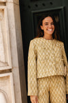 Casaco curto de tweed | Losangos Amarelos
