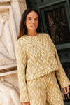 Casaco curto de tweed | Losangos Amarelos