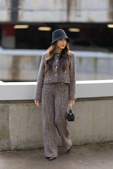 Calças de tweed | Azul