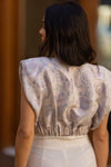 Blusa Lara | Brocado Rosa