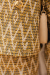 Casaco curto de tweed | Losangos Amarelos