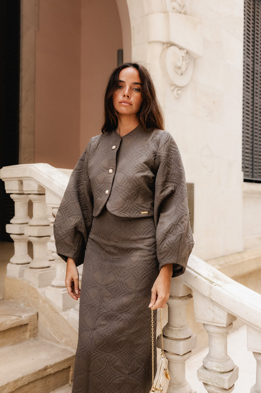 Saia Jaquard | Taupe