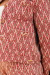Casaco curto de tweed | Losangos vermelhos
