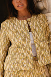 Casaco curto de tweed | Losangos Amarelos