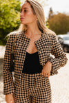 Casaco curto de tweed | Pied Poule