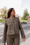 Casaco curto de tweed | Pied Poule