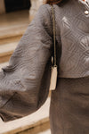 Casaco curto Jaquard | Taupe