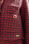 Casaco curto de tweed | Rosa e verde