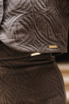 Casaco curto Jaquard | Taupe