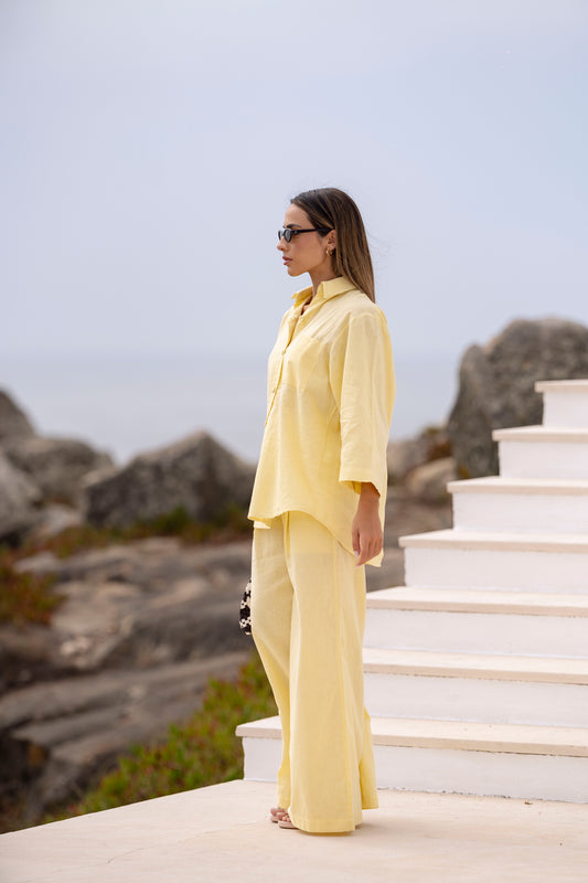 Calças Linho | Amarelo