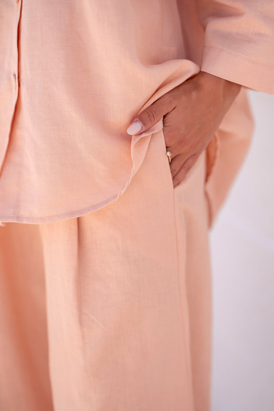 Calças Linho | Salmão
