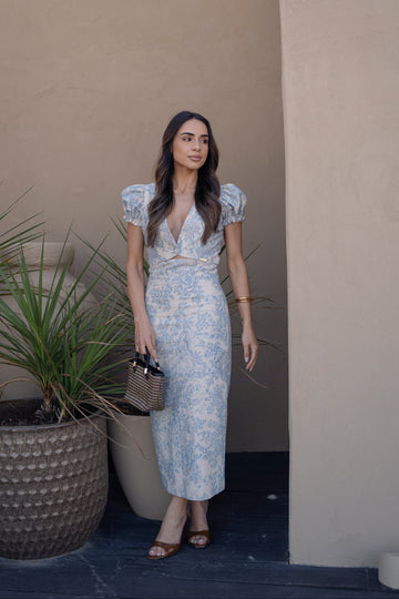 Vestido Midi | Linho Azul