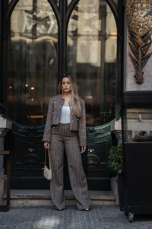 Calças de tweed | Castanho