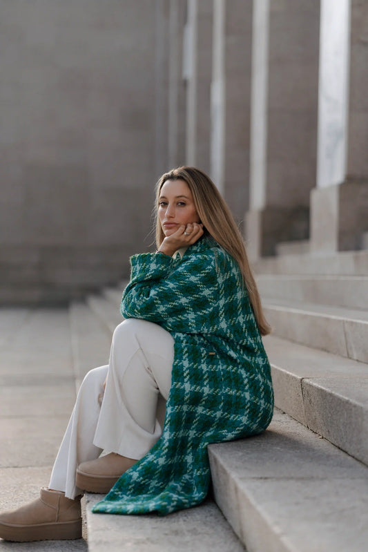 Casaco de Lã | Verde e Azul