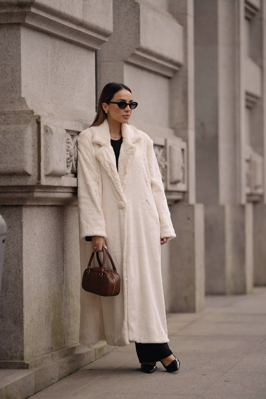 Casaco Comprido Pêlo | Branco