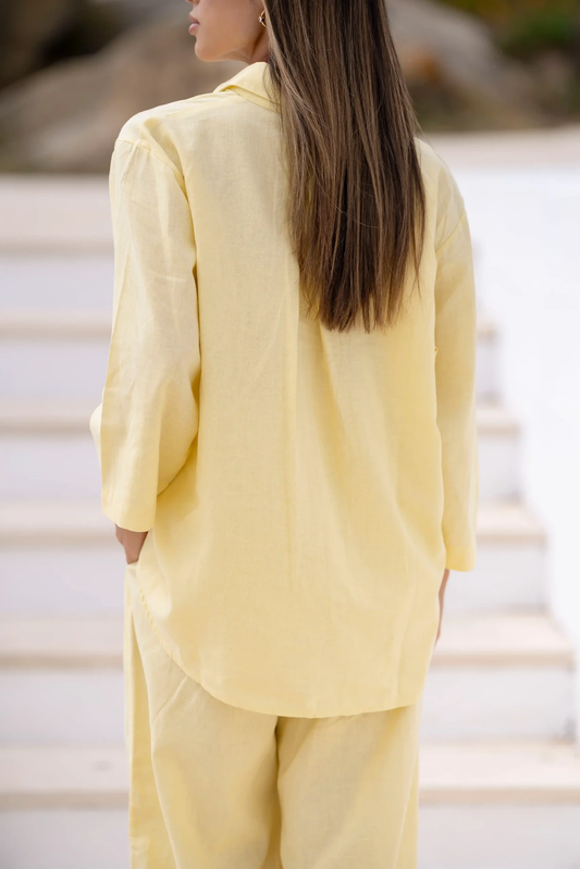 Camisa Oversize Linho | Amarelo
