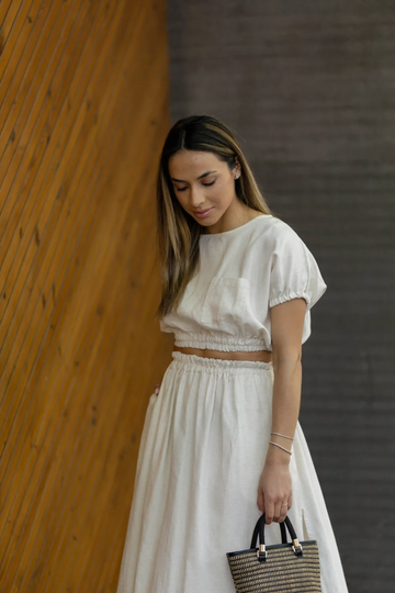 Blusa Linho Branco Pérola